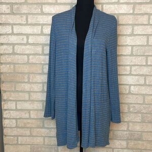 Chico’s Zenergy Blue and gray Open Front Cardigan Size 1 small